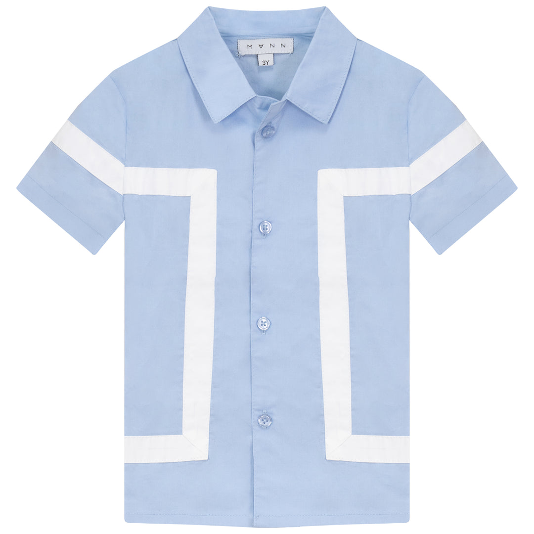 ATLAS-CUBAN COLLAR SHIRT-ICE BLUE