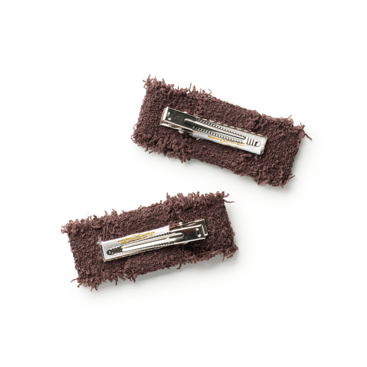 amardc005-Amara deconstructed wooled double clip set-chocolate