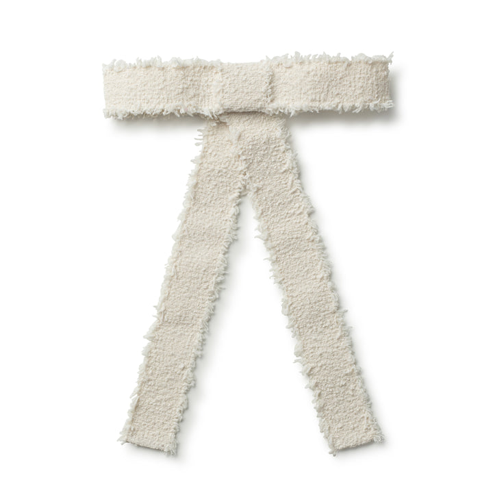 amarl001-Amara deconsctructed woolen long tail clip-ecru