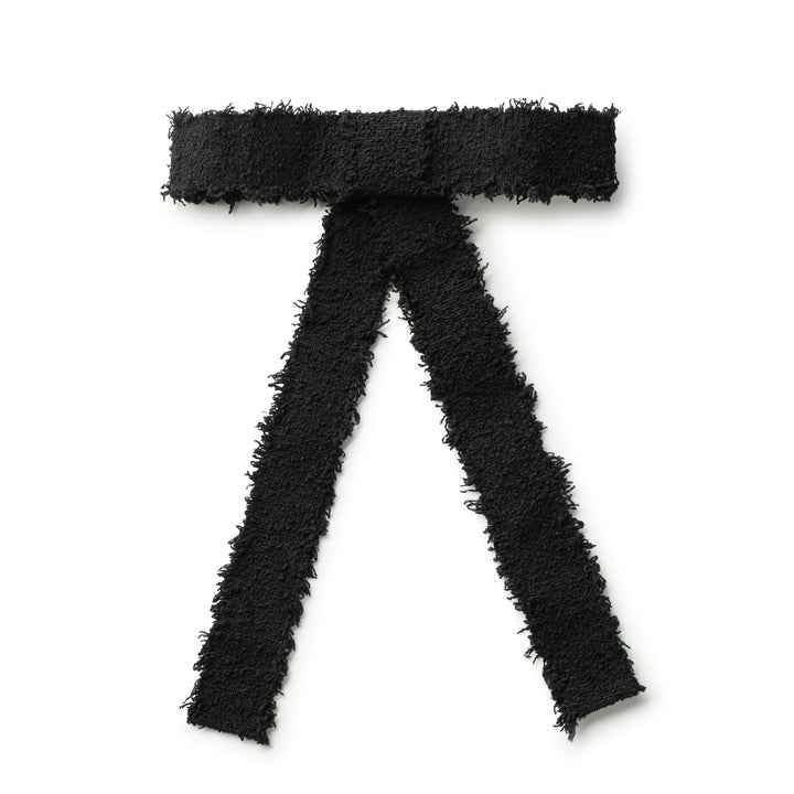 amarl004-Amara deconsctructed woolen long tail clip-black