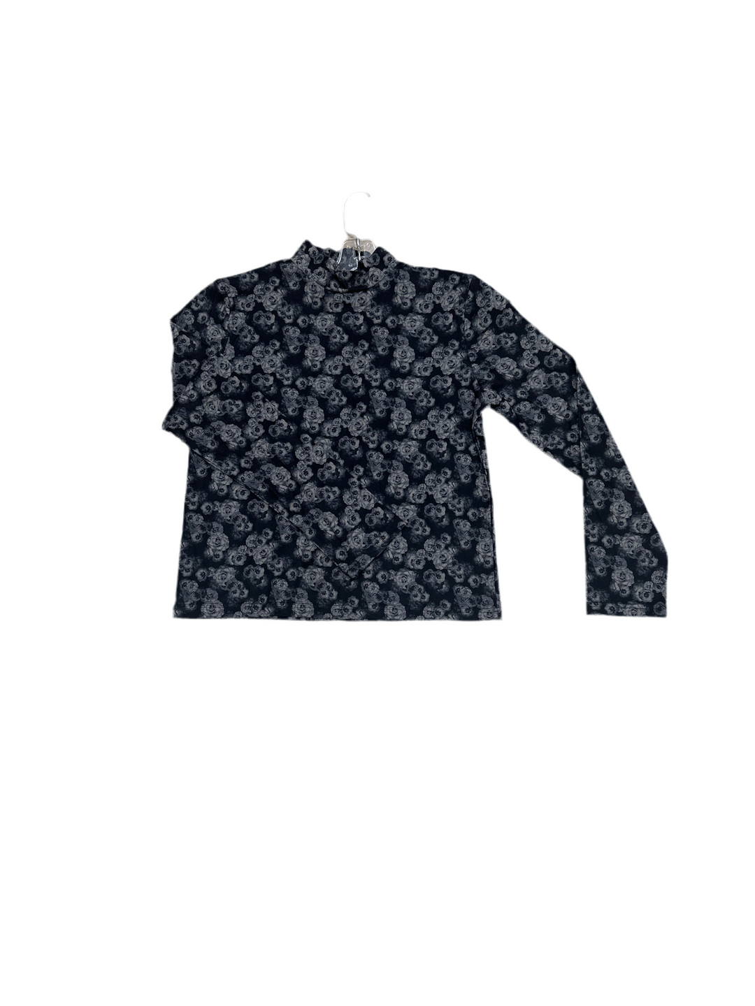 m-5810-mock neck t-shirt-black floral