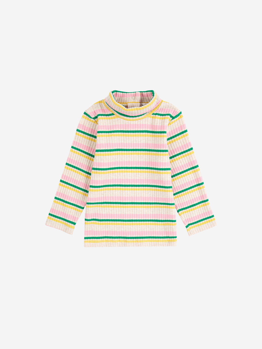 B225AB043-Striped turtle neck T-shirt-MULTICOLOR