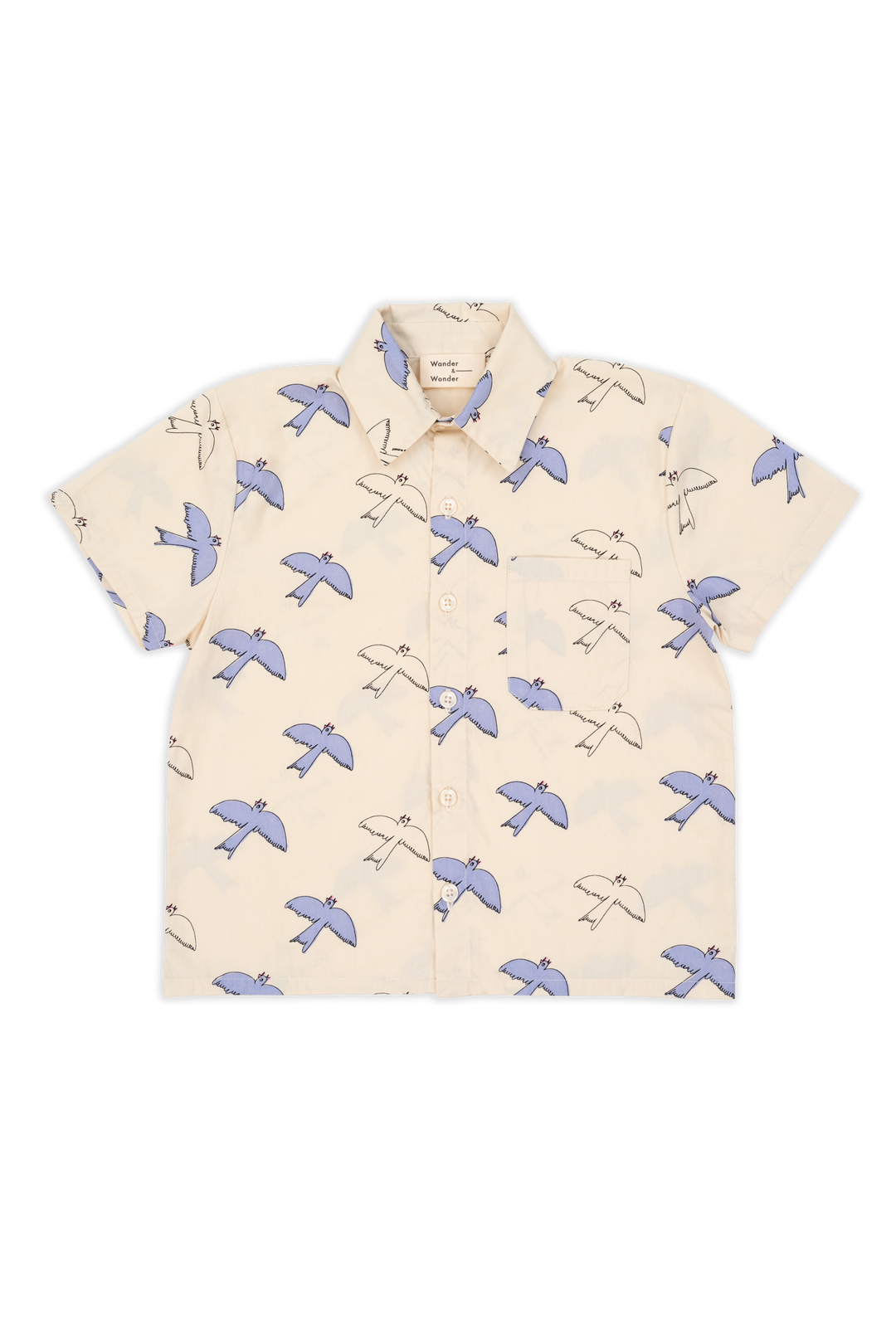 B25104-Summer Denim Shirt-Tiago Bird Print