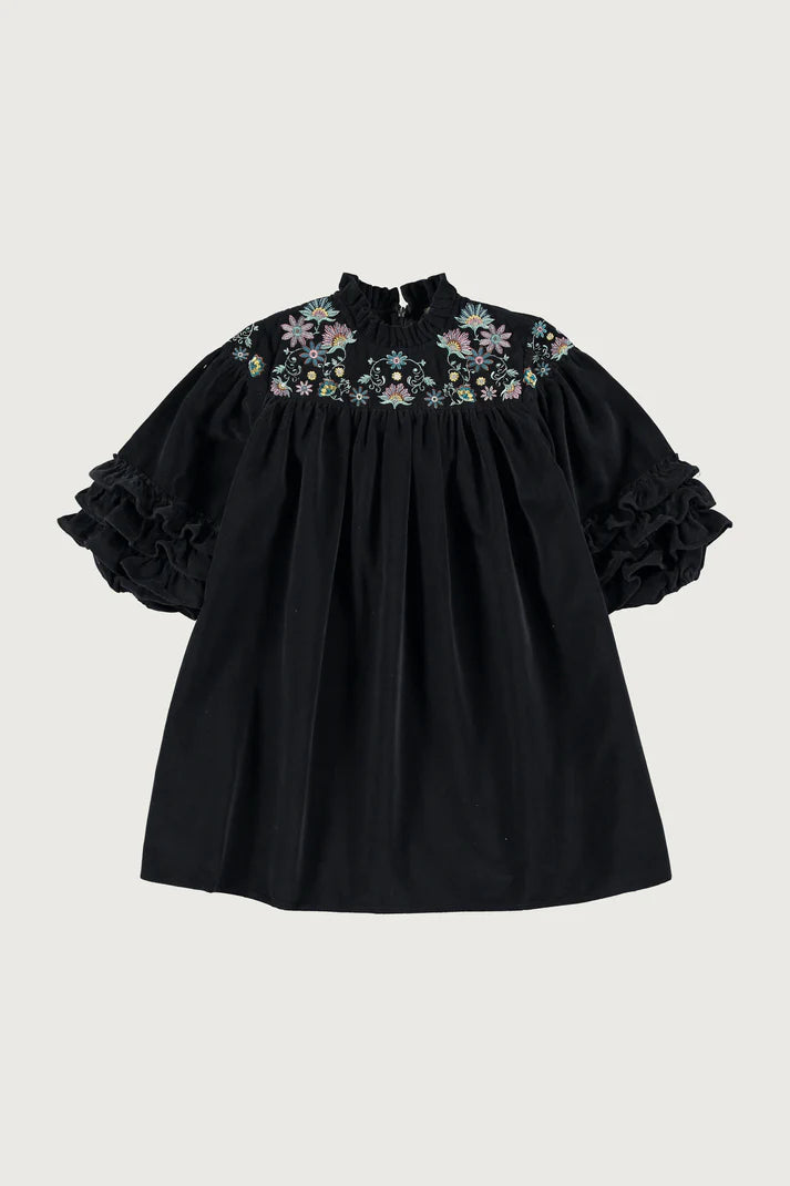 Embroidered velvet outlet dress zara