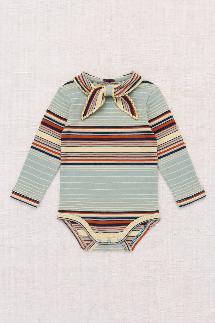 Baby Long Sleeve Scout Onesie-Overcast Patio Stripe