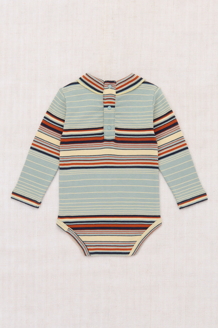 Baby Long Sleeve Scout Onesie-Overcast Patio Stripe