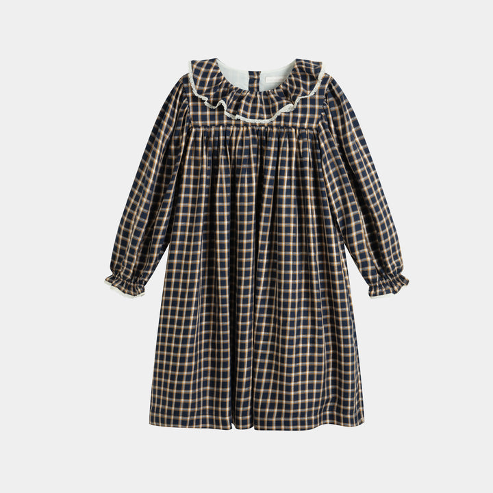 Sophie Dress Blue Check Lurex