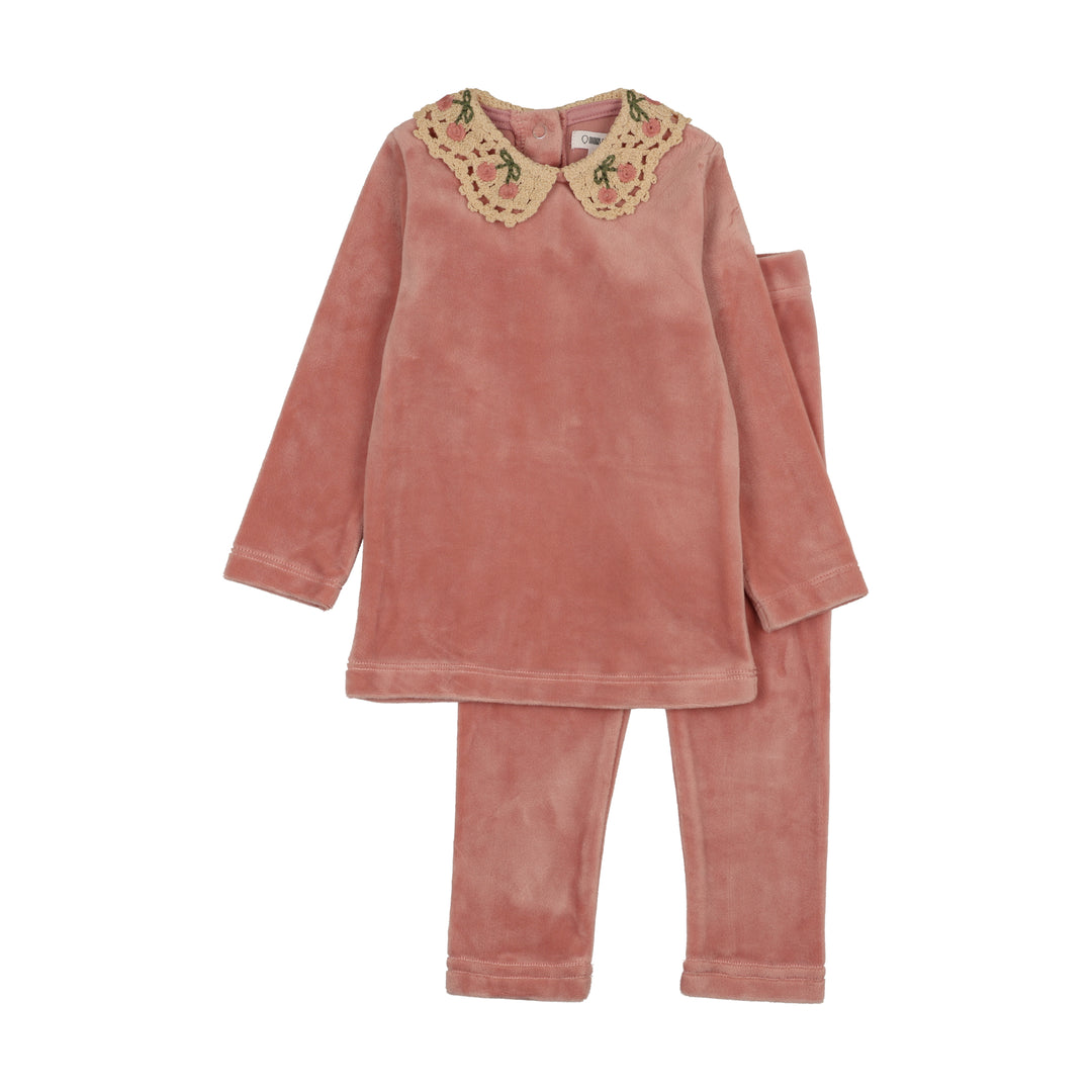 BLW25004S-Cherry Crochet Collar Lounge Set-Mauve