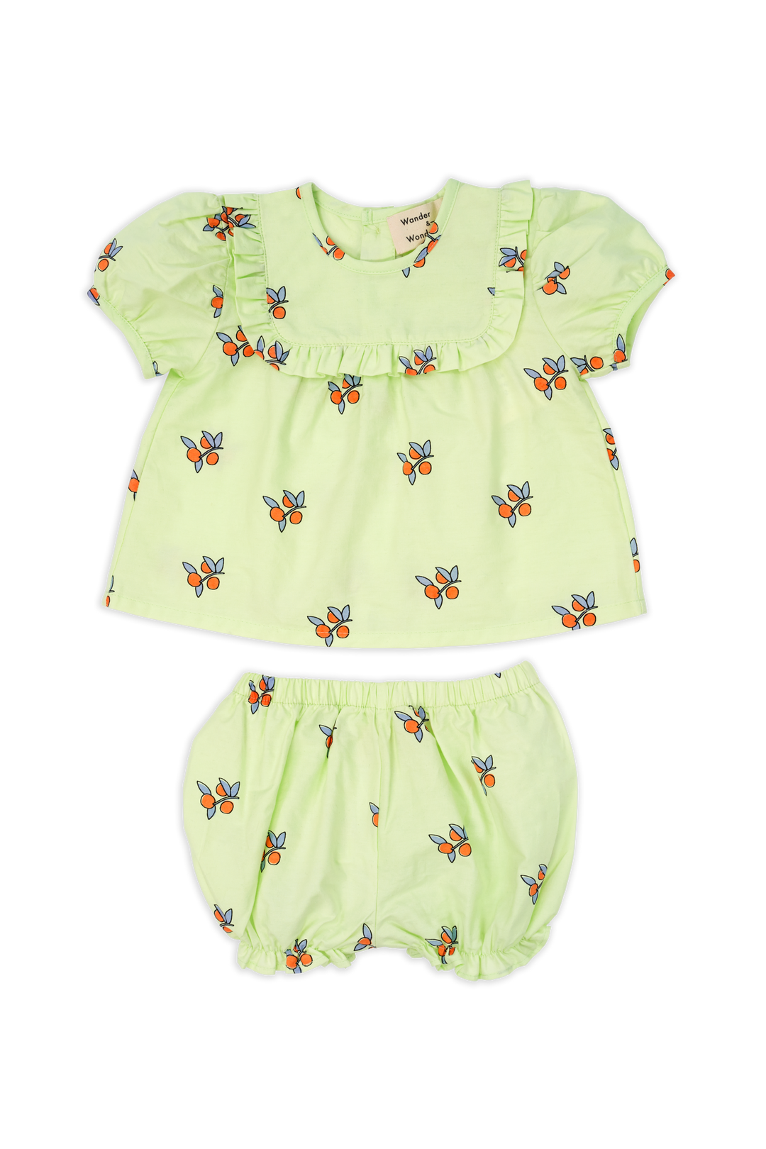 D25107-Baby Ruffle Set-Mint Tangerine
