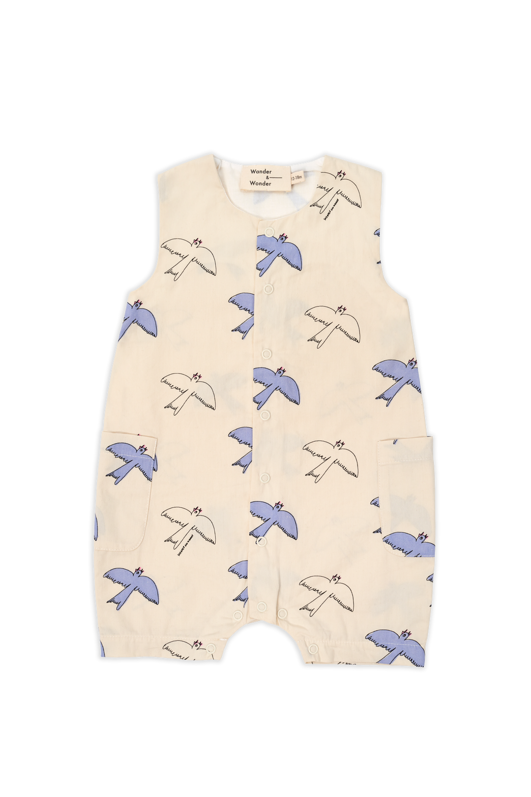 D25108-Baby Woven Romper-Tiago Bird Print