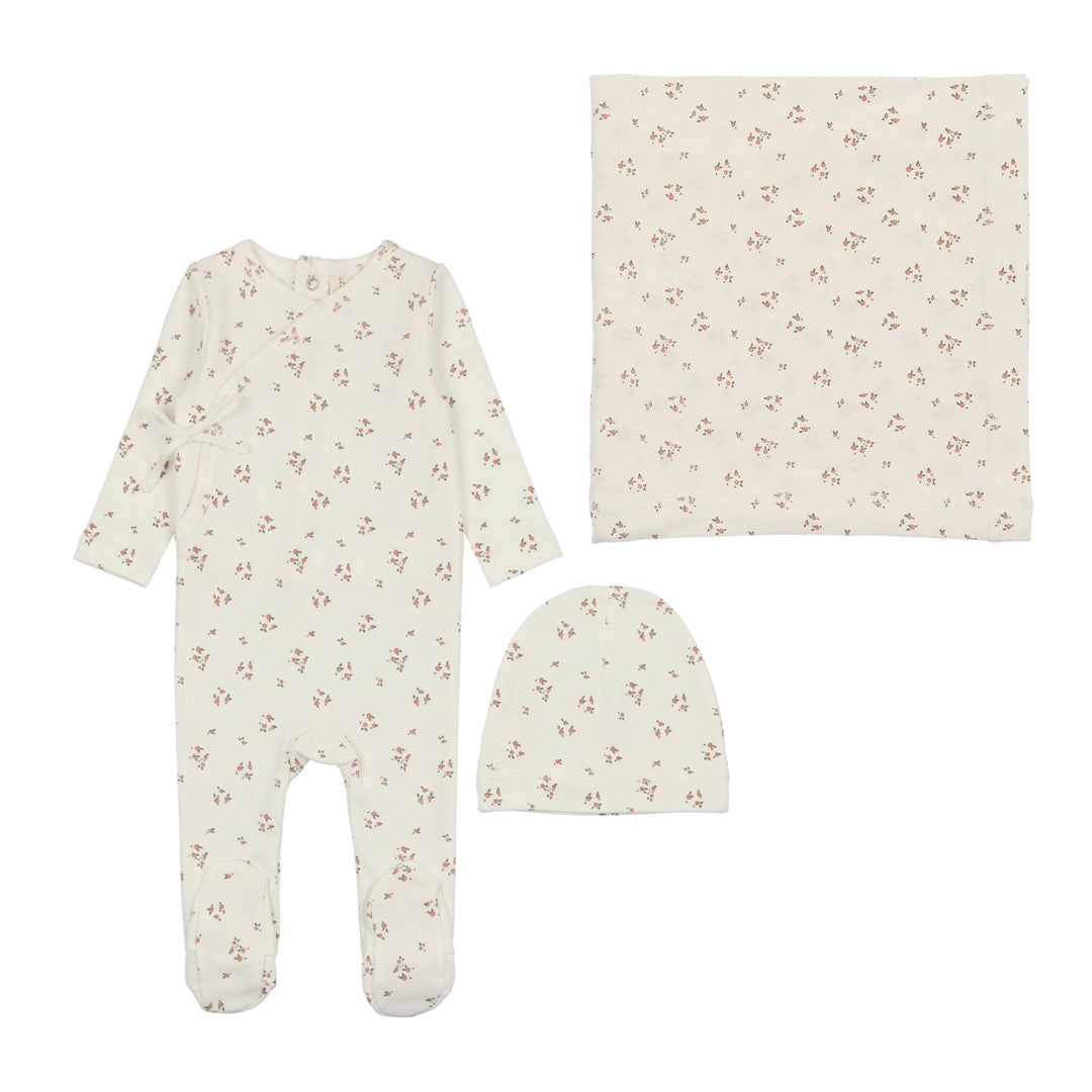 DAINTY FLORAL LAYETTE SET-WINTER WHITE/FLORAL