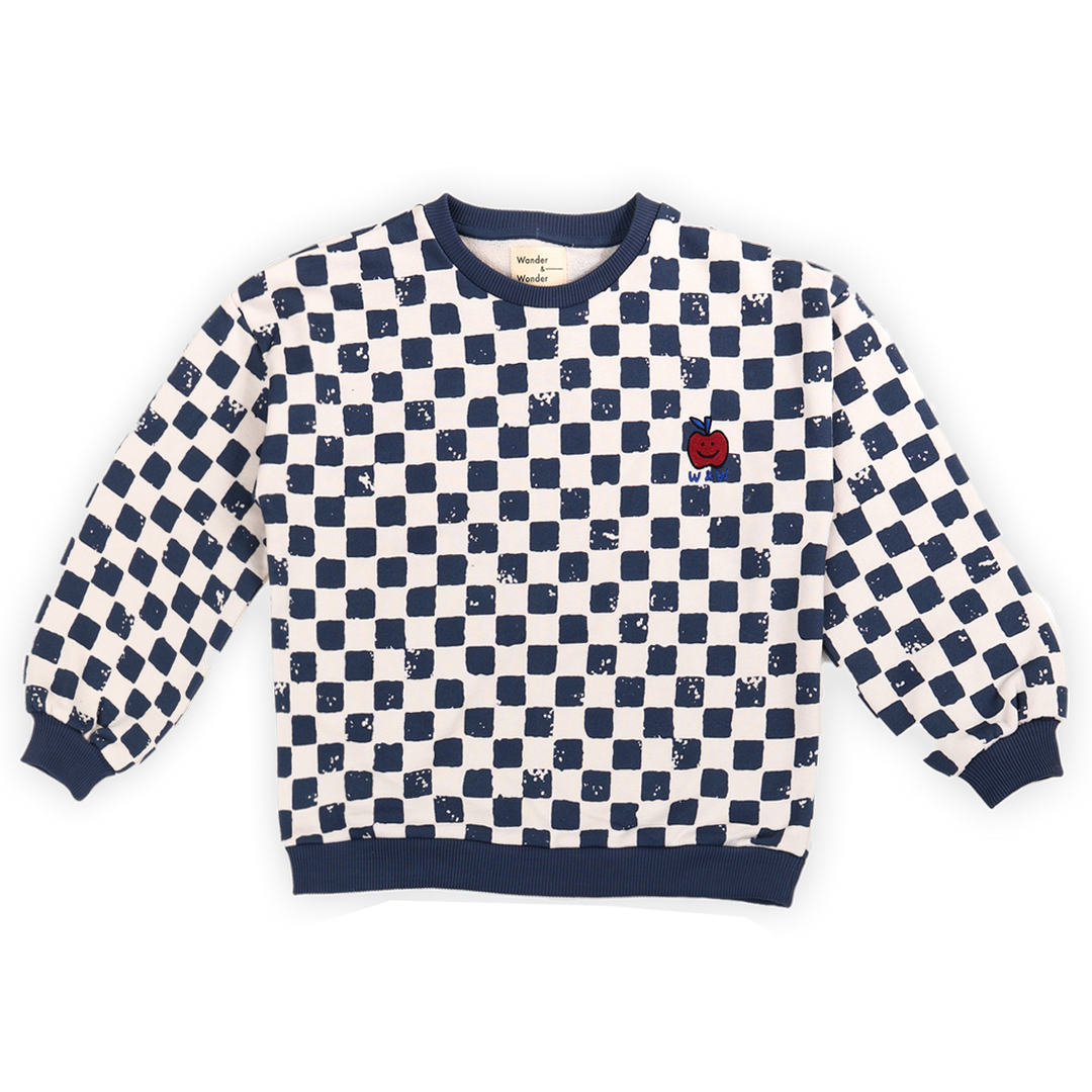 E25210-Checkerboard Sweatshirt-ecru check