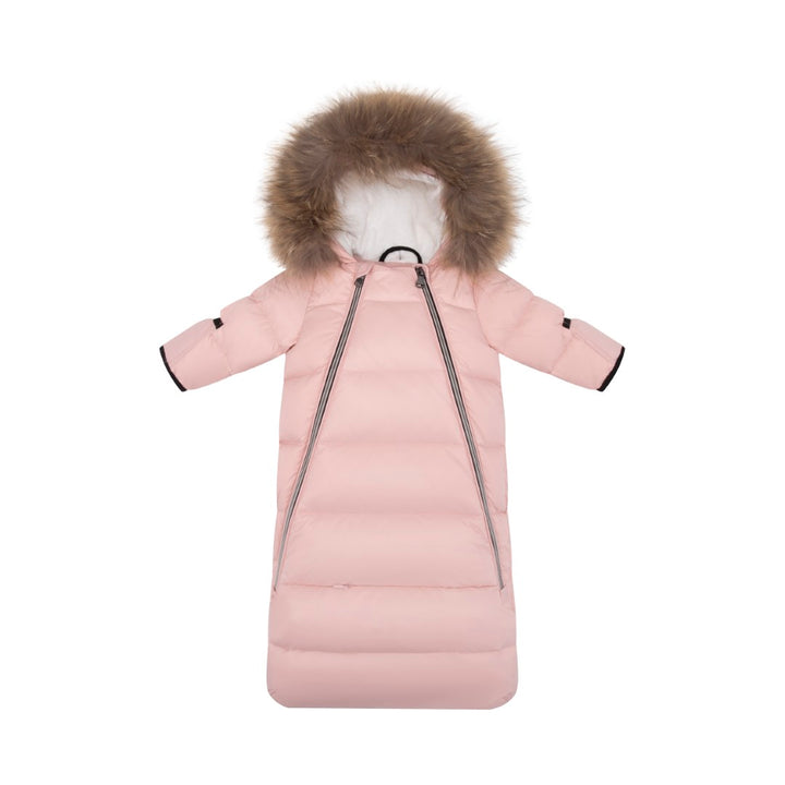 F25-5016P-DOWN FUR SNOWSUIT-Pink