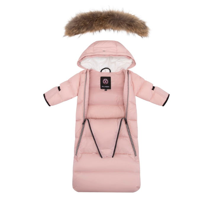 F25-5016P-DOWN FUR SNOWSUIT-Pink