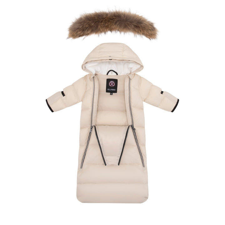 F25-5016B-DOWN FUR SNOWSUIT-Beige
