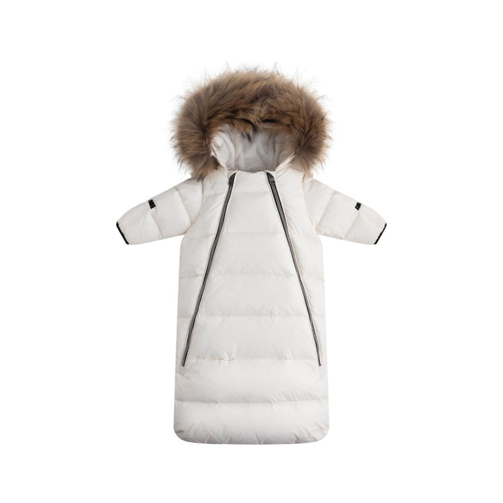 F25-5016W-DOWN FUR SNOWSUIT-Off White