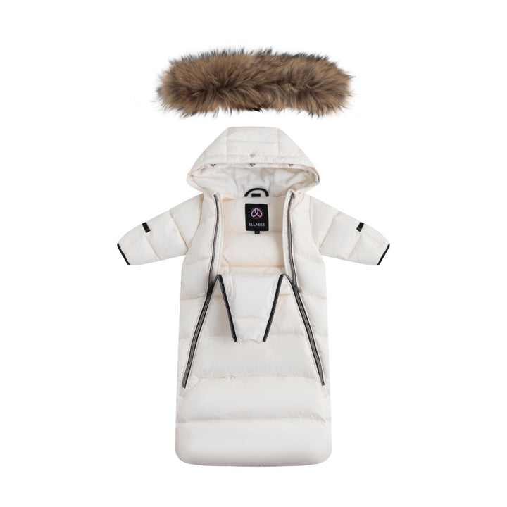 F25-5016W-DOWN FUR SNOWSUIT-Off White