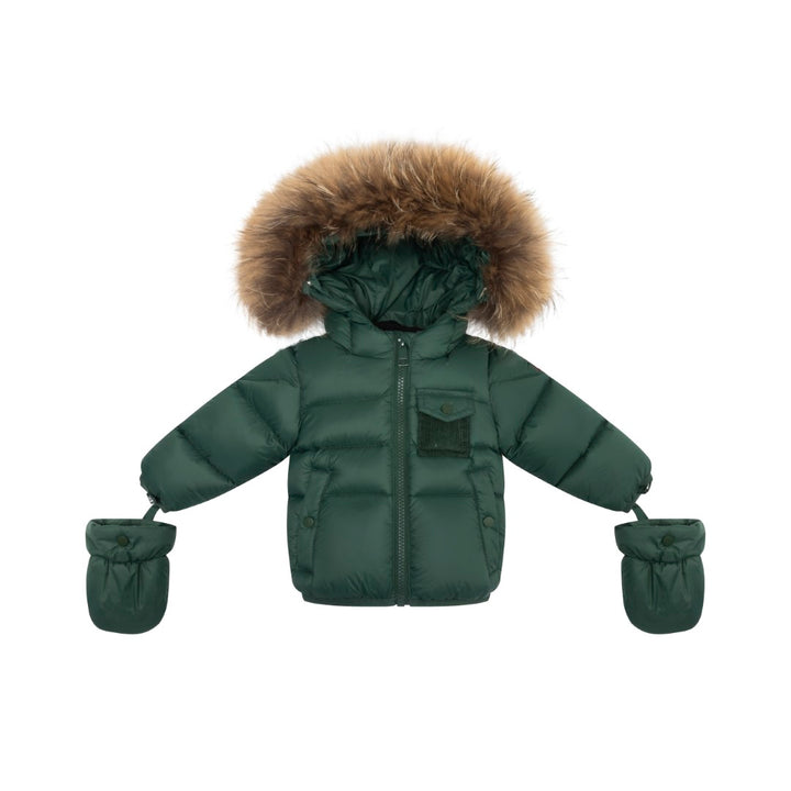 F25-5031G-BELLA ENFANT FUR DOWN JACKET-Pine Racoon