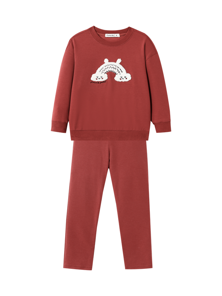 COZY RAINBOW PAJAMA-RUST