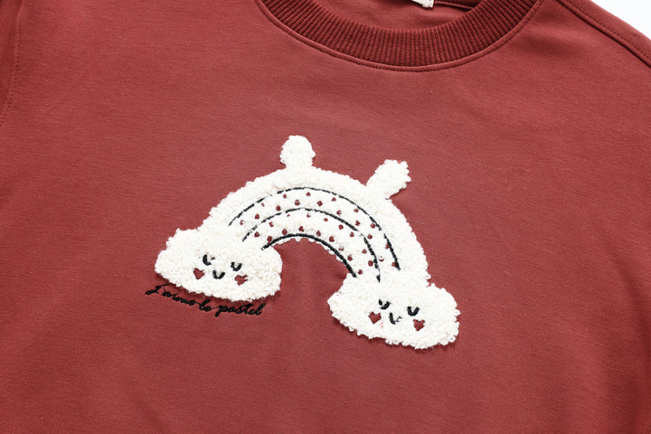 COZY RAINBOW PAJAMA-RUST