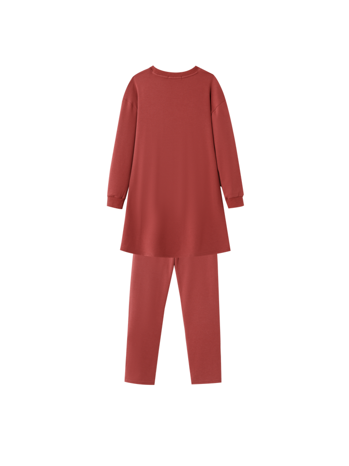 COZY RAINBOW NIGHTSHIRT-RUST