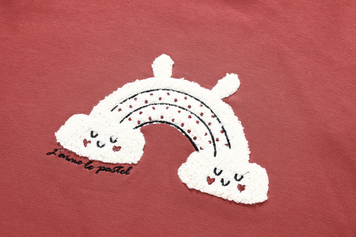 COZY RAINBOW NIGHTSHIRT-RUST