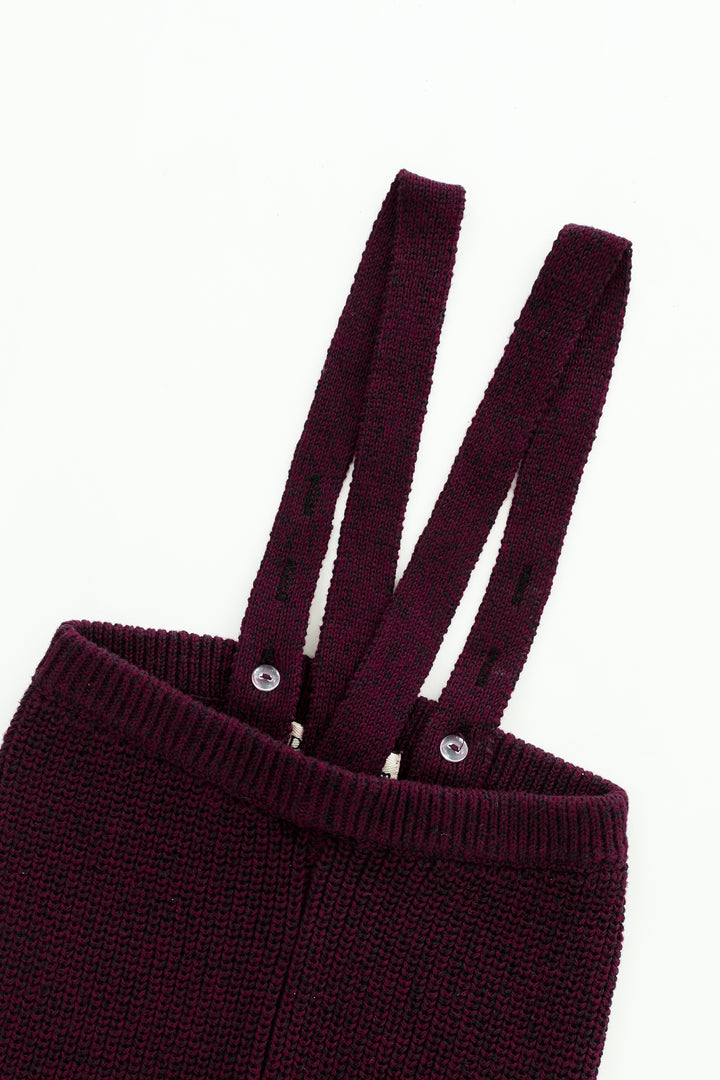 BURGUNDY MARLED SUSPENDER LEGGING-BURGUNDY