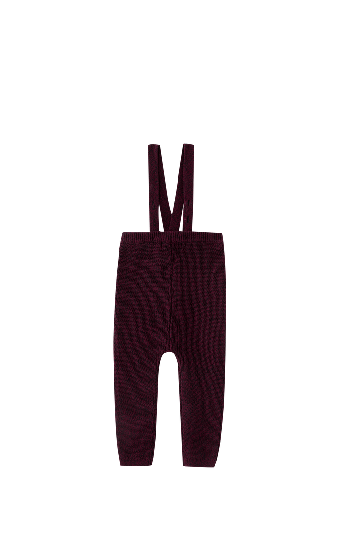 BURGUNDY MARLED SUSPENDER LEGGING-BURGUNDY