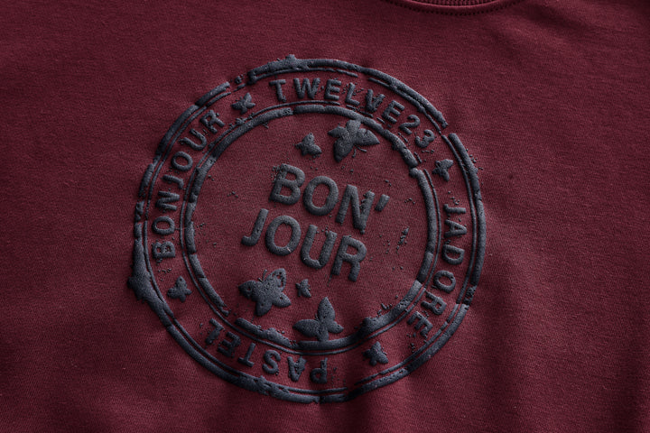 BONJOUR ICON SWEATSHIRT-BURGUNDY