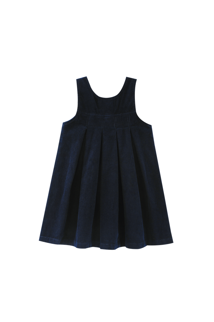 CORDUROY PLEATED HIGH YOKE JUMPER-NAVY