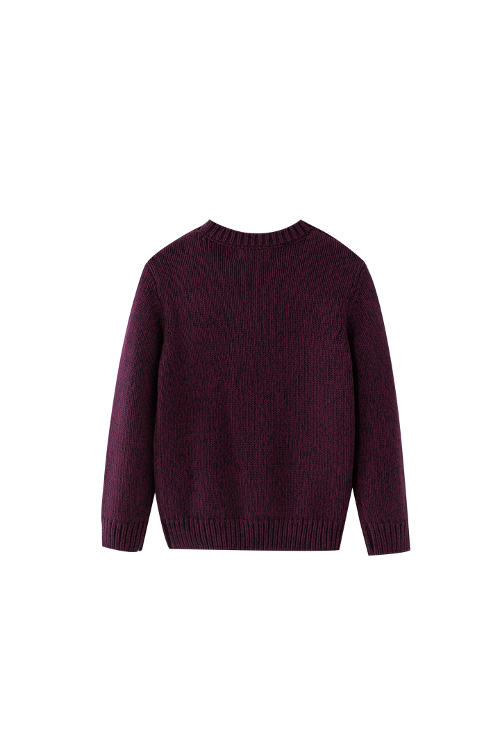 BURGUNDY MARLED SWEATER-BURGUNDY MARLED