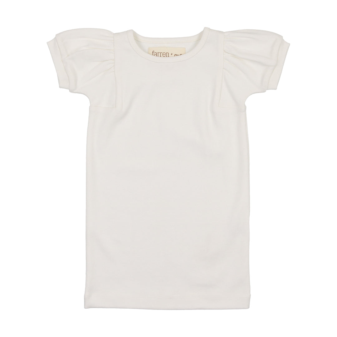 F277-BALLOON SHORT SLV TSHIRT-Cream