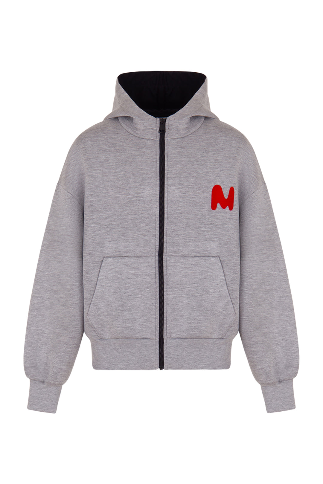 COUPLED SCUBA NEOPRENE HOODIE ZIP GIRL-GRIGIO MEL. CHIARO/LIGHT GREY MELANGE