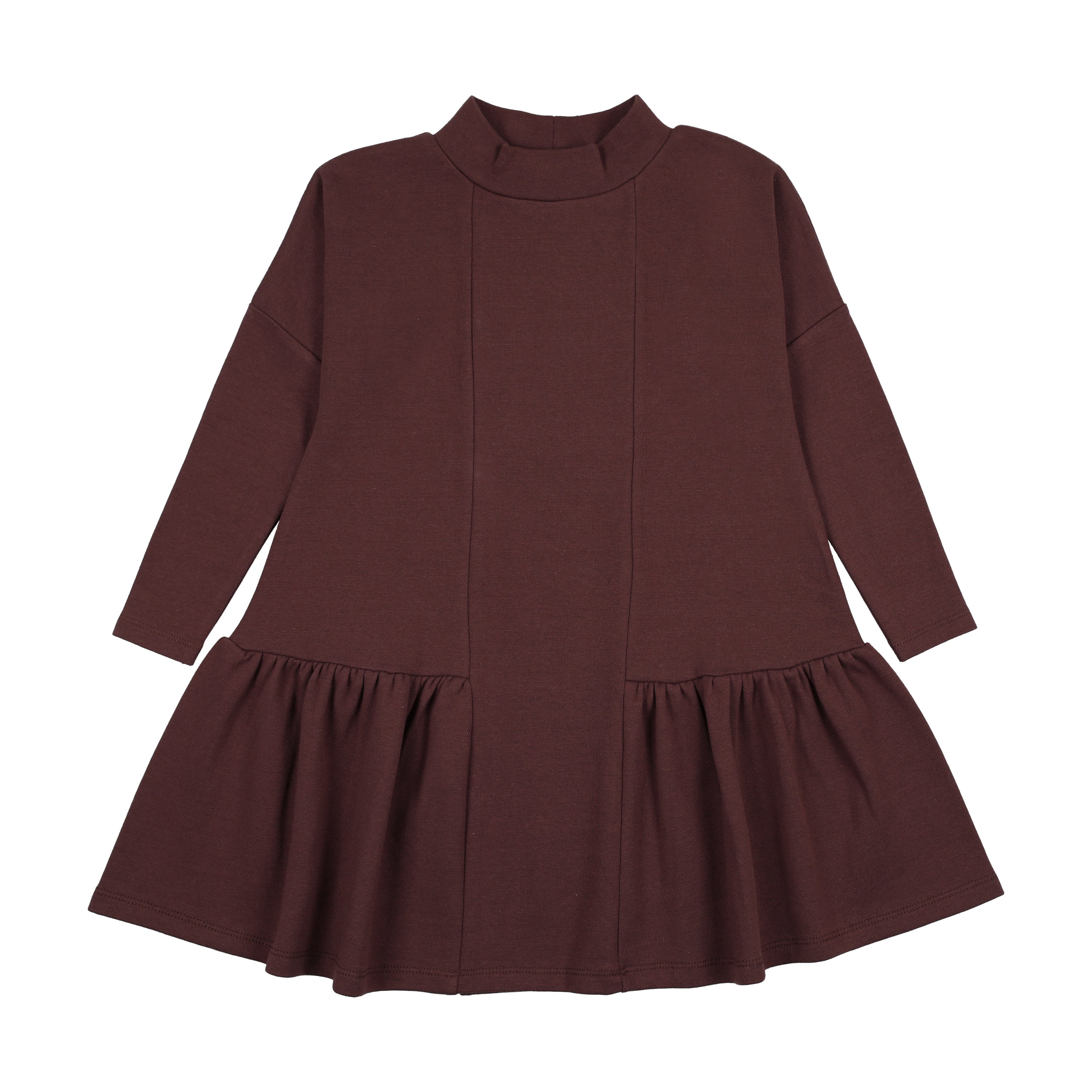 FAW25-11-Low waisted mockneck dress-Washed Burgundy whoopikids FAW25-11-Low waisted mockneck dress-Washed Burgundy whoopikids
