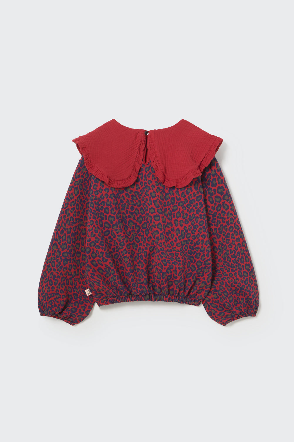 GENOAK320w5-Animal print fleece sweatshirt-red velvet