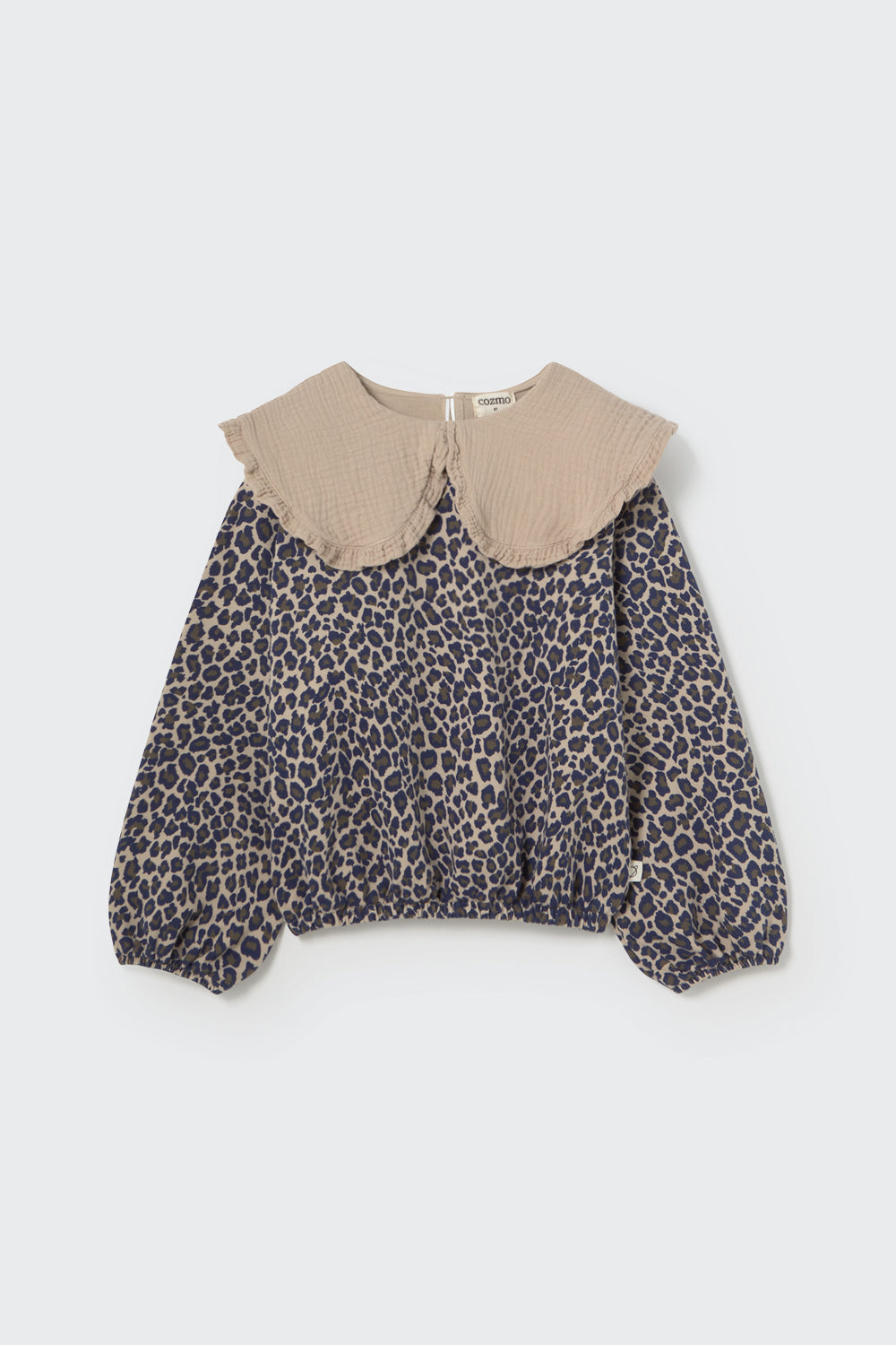 GENOAK320w5-Animal print fleece sweatshirt-stone