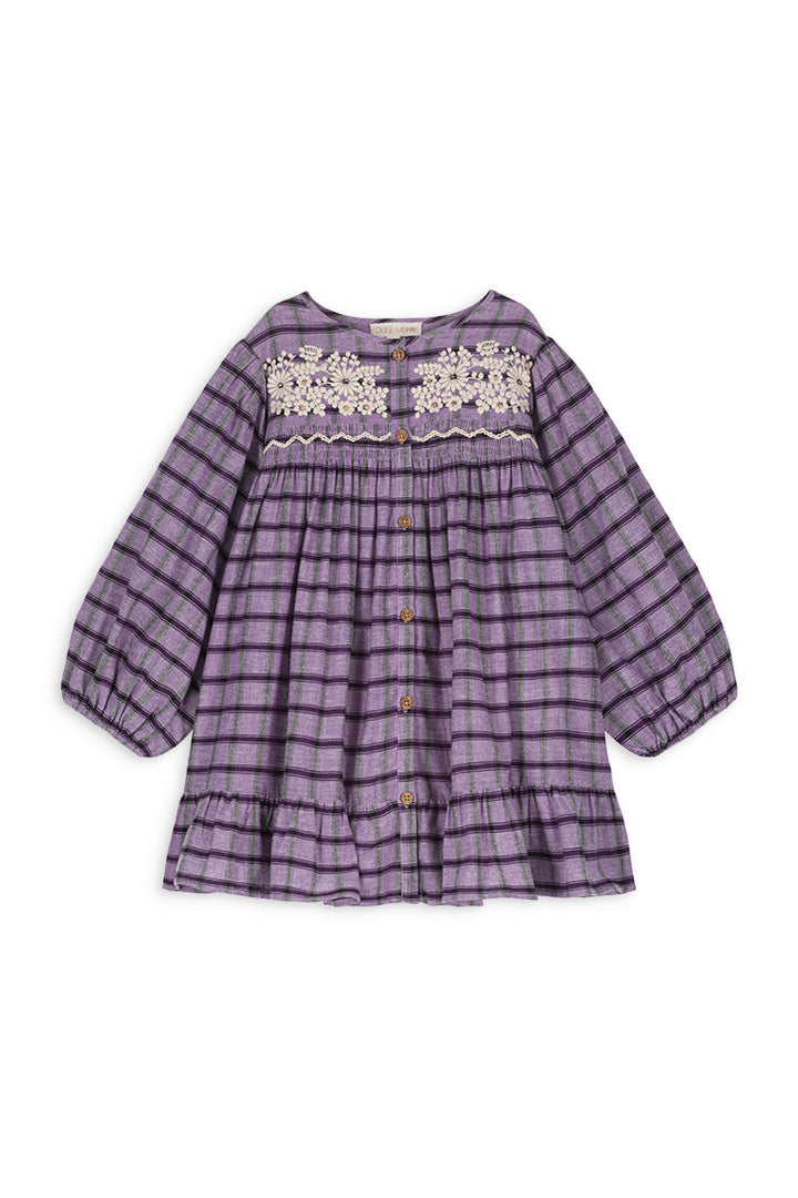 DRESS MASSILA-Purple Checks