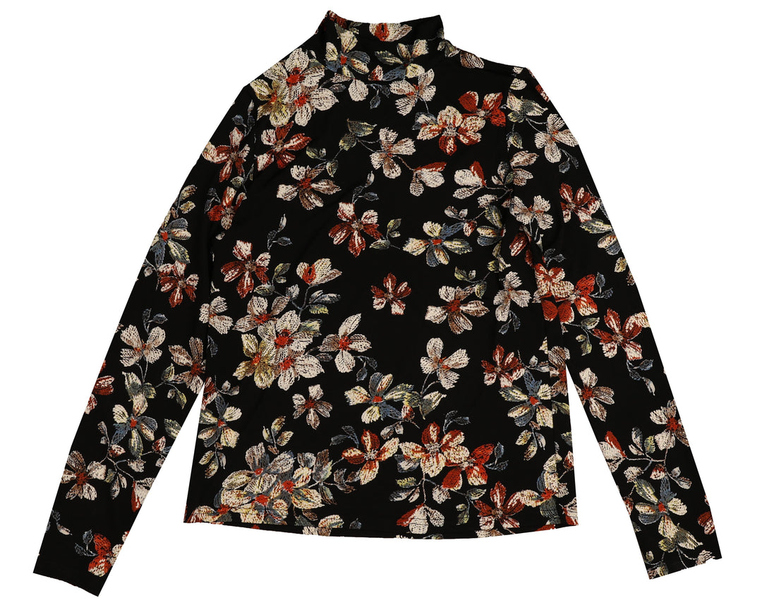 HSH861-FLORAL PRINTED SHELL-BLACK