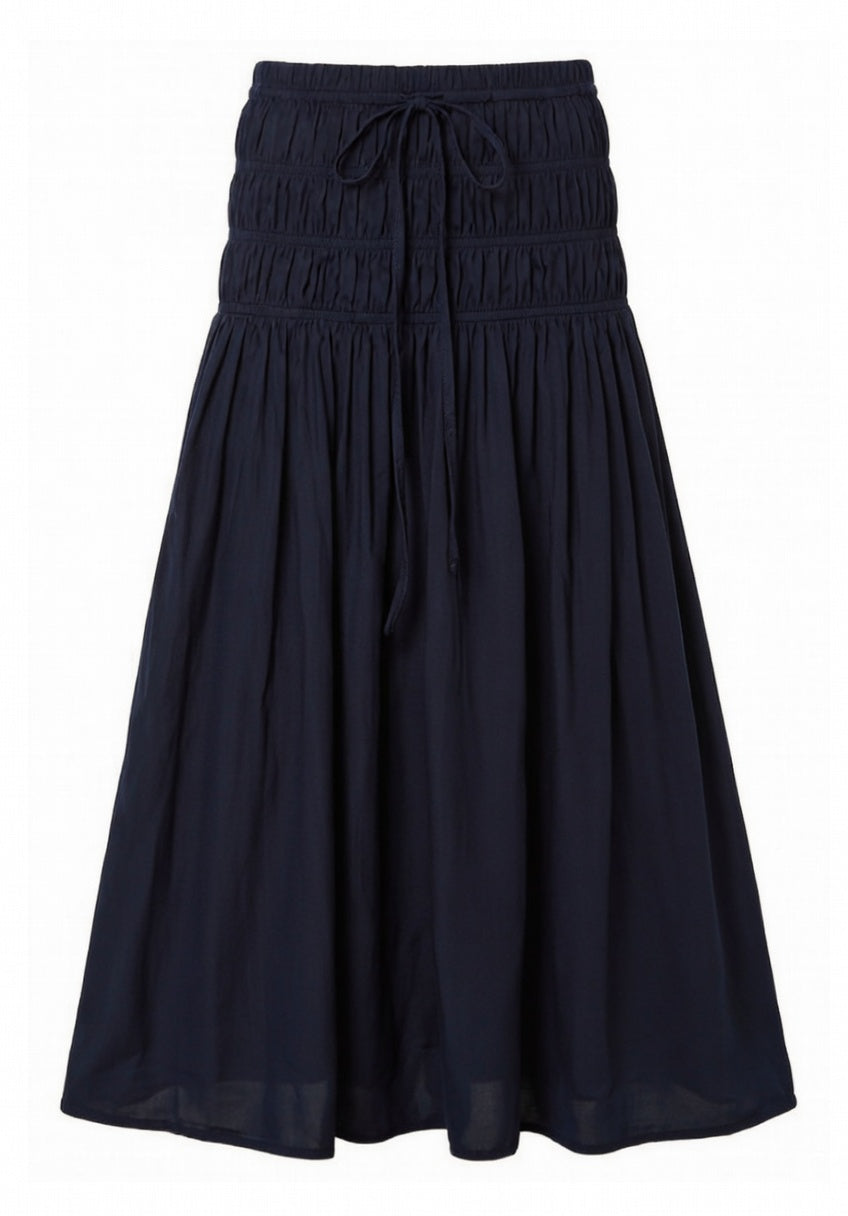 HSK058 SKIRT WITH WAIST TUNNELS - NAVY – whoopikids
