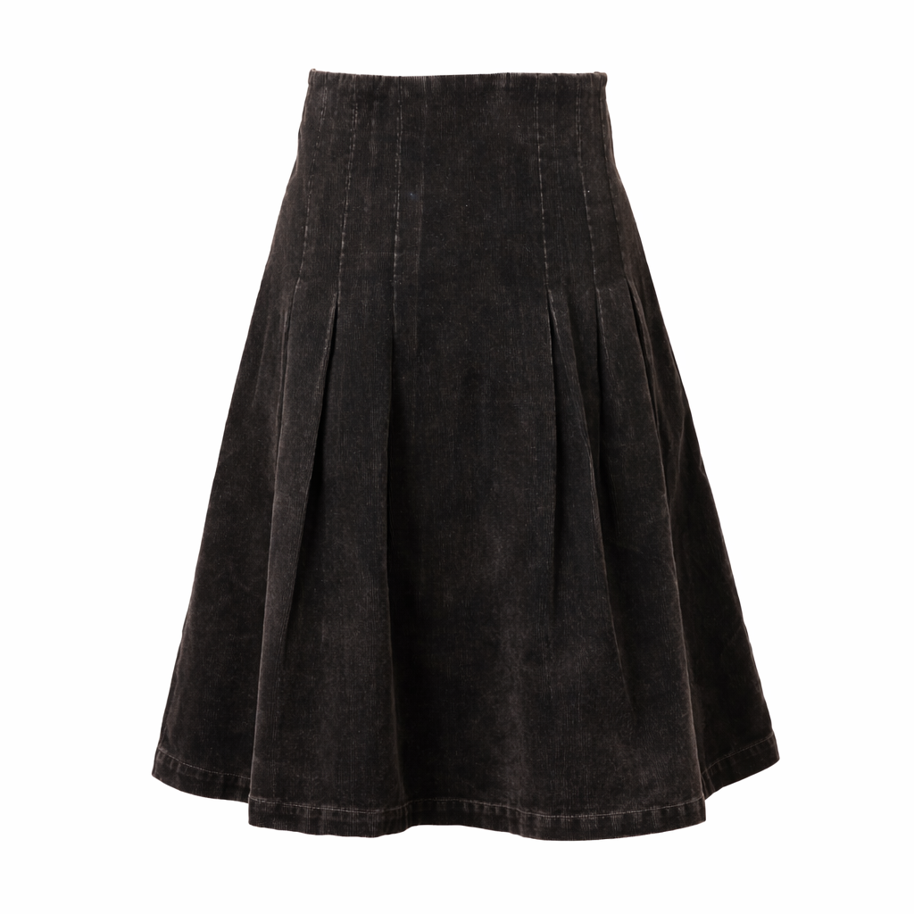 HSK069 CORD PLEAT SKIRT SHORT - GREY – whoopikids