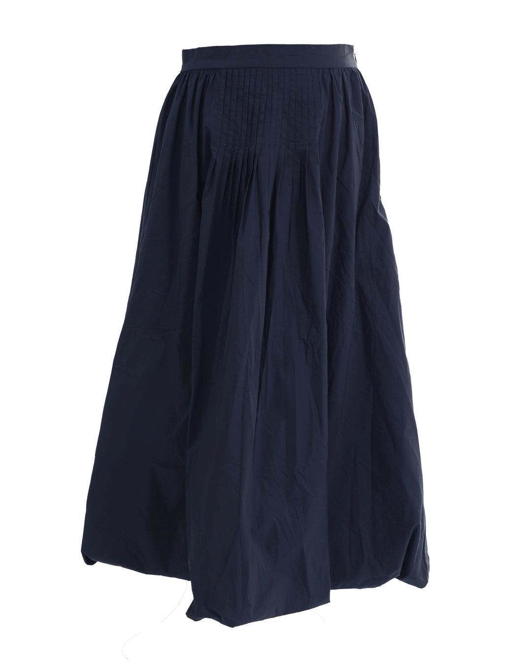 HSK872-BALLOON SKIRT WITH VERTICAL TUCKS DETAIL-NAVY
