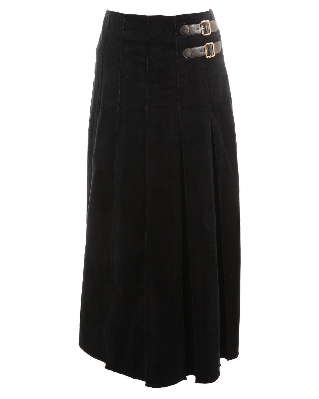 HSK879-SKIRT WITH BUCKLES-NAVY