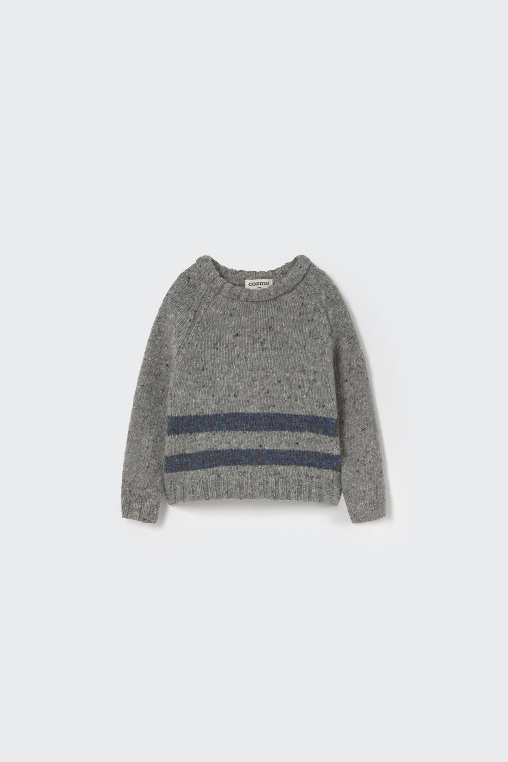 IDAHOK228w5-Tweed tricot sweater-grey blue