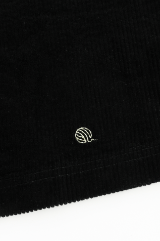 CORDUROY SKIRT WITH POCKETS-BLACK