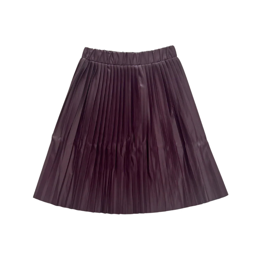 21-212D-Leather Skirt-Burgundy