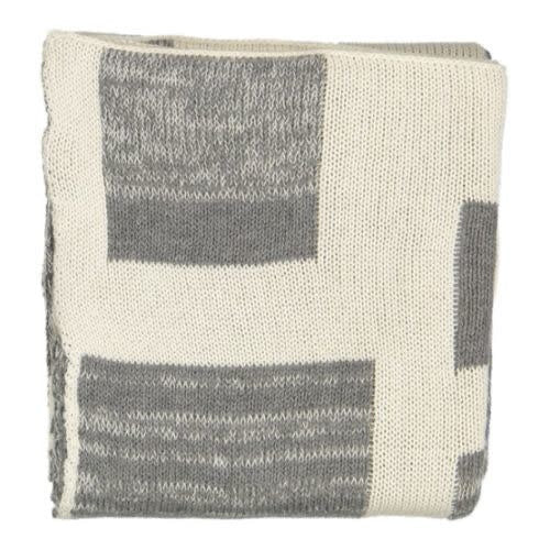 Spool knit blanket Grey/Ecru