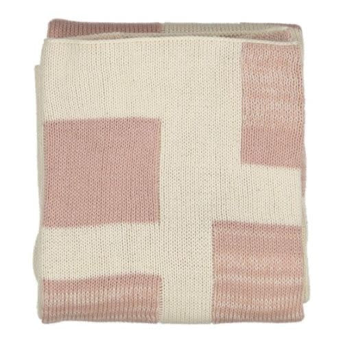 Spool knit blanket Blush/Ecru