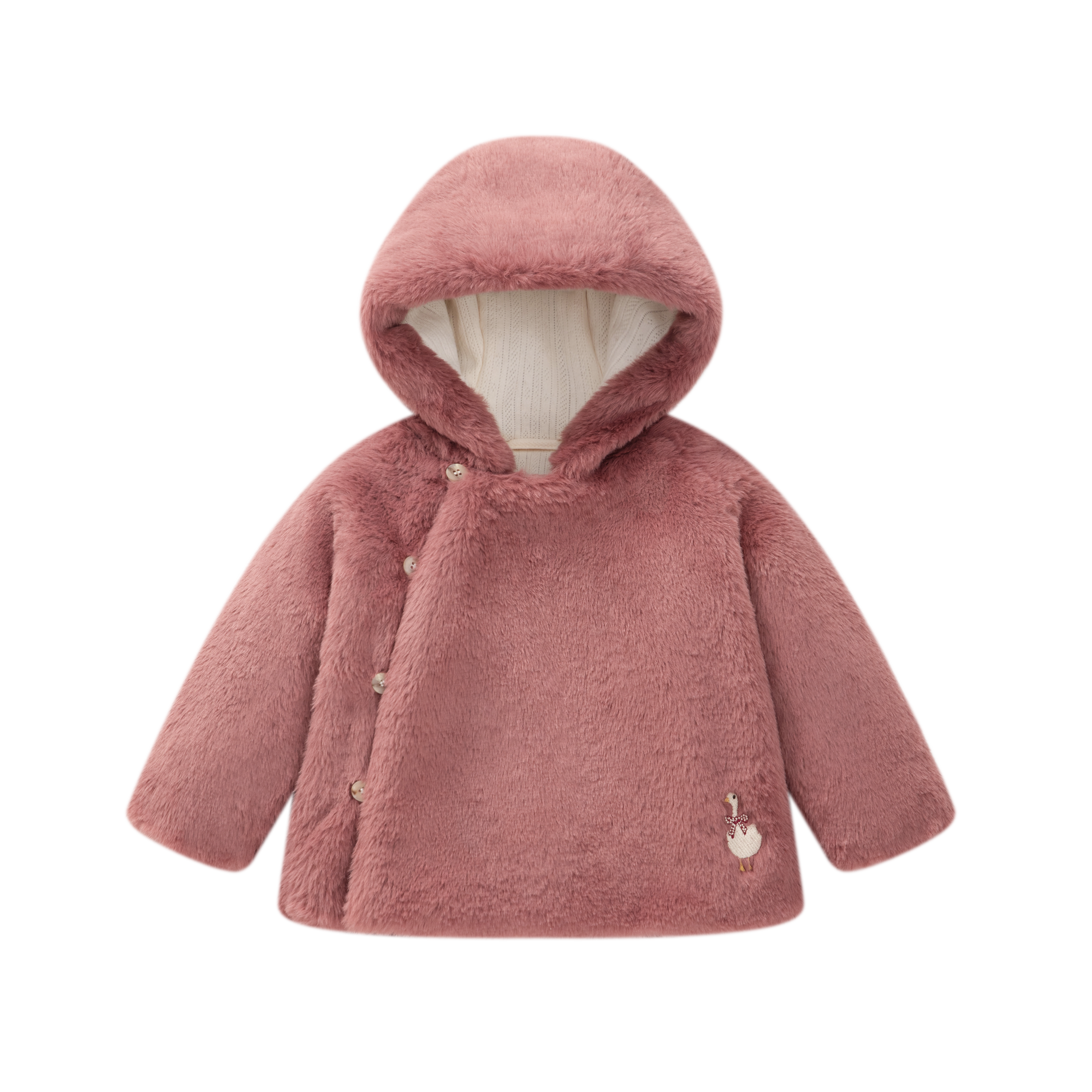 J-2540 Baby Fur Coat - Brick Red – whoopikids