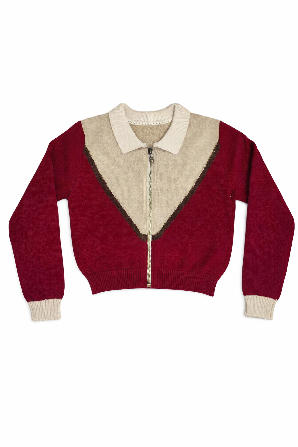 J413 Delilah Knit Zip Up - Crimson – whoopikids
