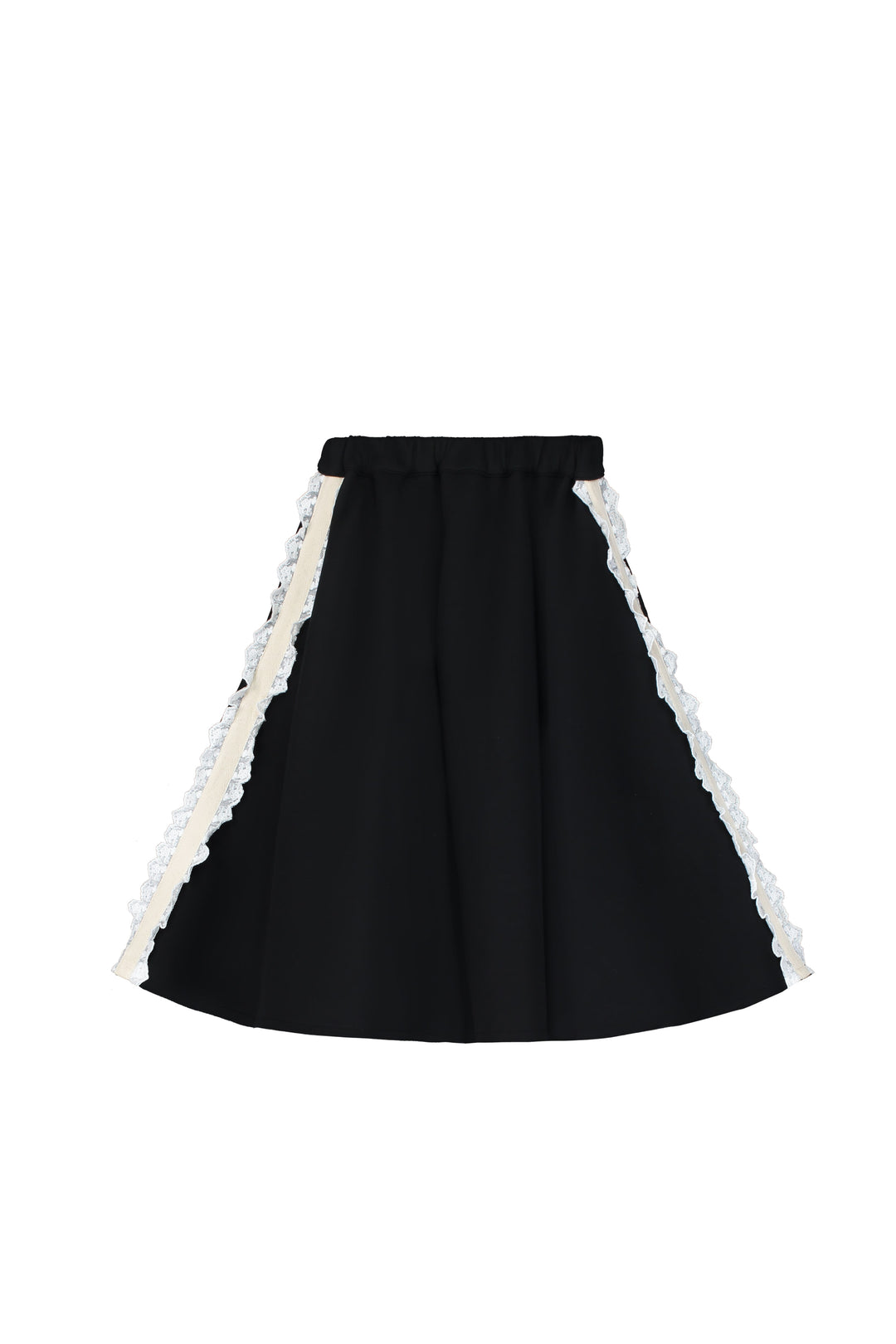 Neoprene Lace Skirt-Black